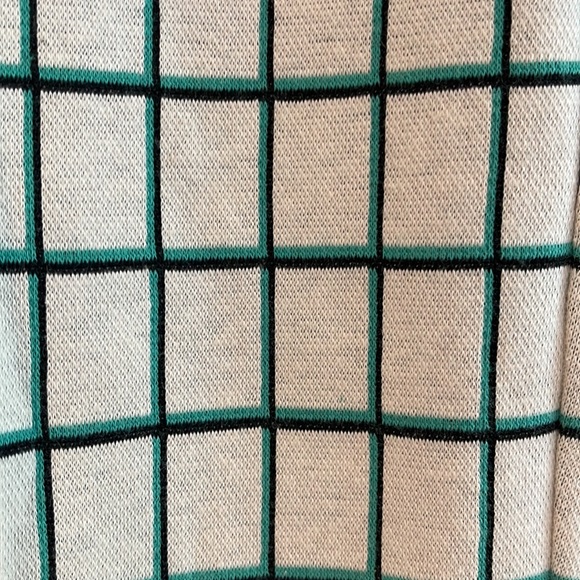 Anthropologie womens crop flare pants size S white with checked patter. - Picture 2 of 4